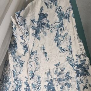 Danny & Nicole White and Blue Lace Dress